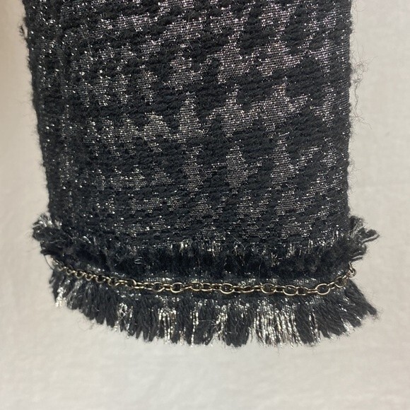 Vertigo Black & Gray Woven Collarless Blazer Jacket S - Picture 10 of 11